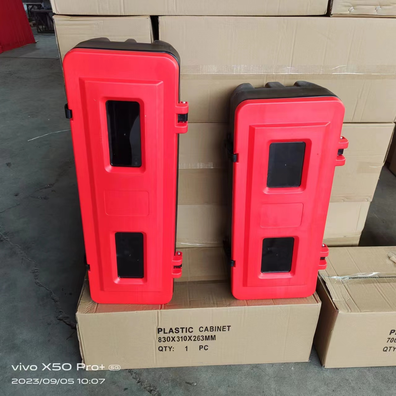 Caixa de extintor de incêndio de gabinete de plástico vermelho para 9-12kg
