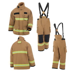 Conjunto de traje de bombeiro NOMEX amarelo de alto desempenho 