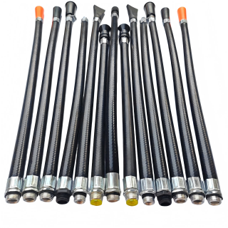 Equipamento de combate a incêndio extintor de incêndio com tubo de spray de descarga de pó e acessório de mangueira de couro