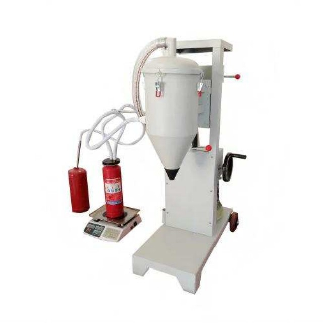 Máquina de recarga de extintor de pó químico seco de alta velocidade semiautomática aprovada pela CE