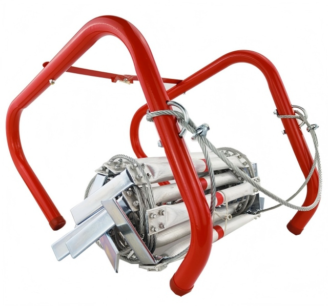 Escada de escape de incêndio de 66 pés, 20m, dobrável, corda de fio de aço, liga de alumínio, emergência, resgate, segurança, ferramentas antiderrapantes