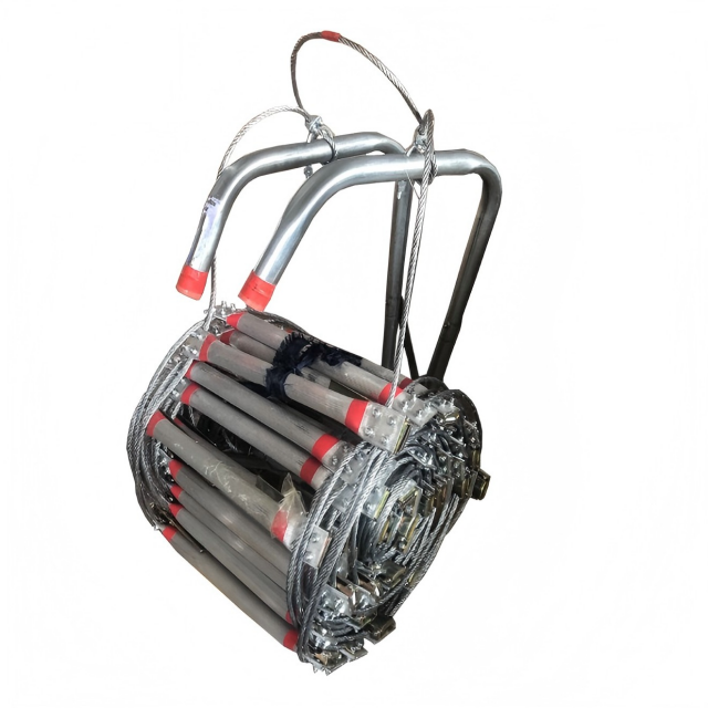 Escada de escape de incêndio que economiza espaço, liberação rápida, segurança confiável